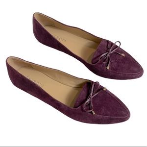 TALBOTS FRANCESCA BOW-FRONT DRIVING LOAFER FLATS -academia suede loafer 10.5M
